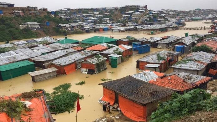 The camps in Cox's Bazar, Bangladesh, experience flooding associated with monsoon season. Credit: Anu Rajasingham/CDC