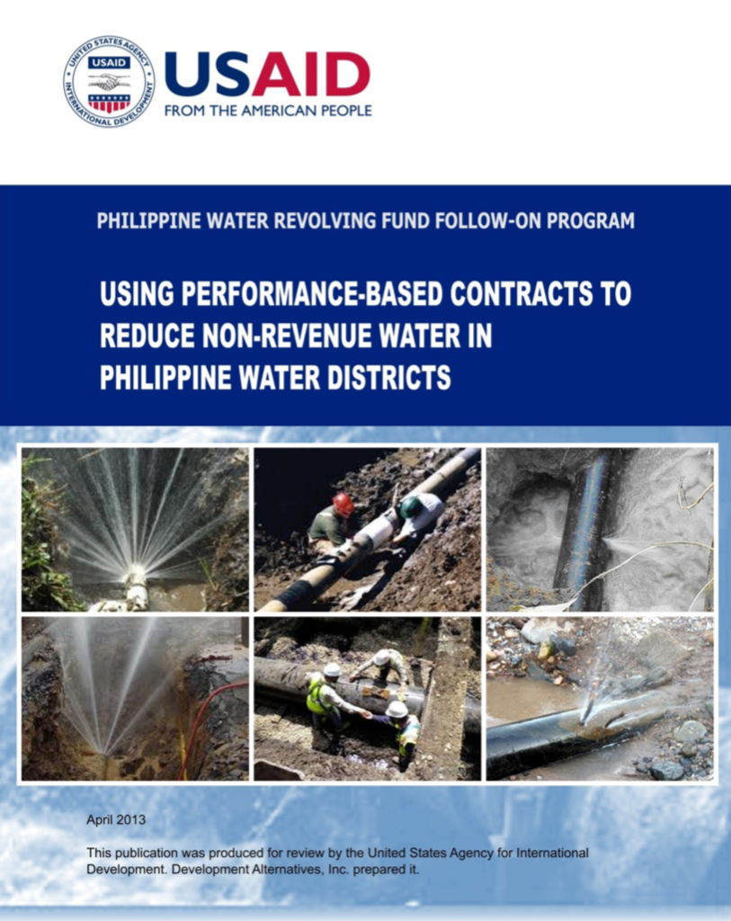 Using Performance Based Contracts To Reduce Non Revenue Water In Philippine Water Districts Globalwaters Org