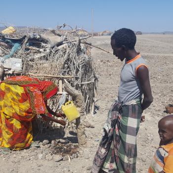 In Afar, pastoralists build latrines using whatever materials they can find across the often hot, arid, barren landscape. Photo credit: USAID Lowland WASH Activity