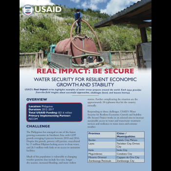 Real Impact: Be Secure - Water Security for Resilient Economic Growth and Stability