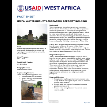 USEPA West Africa Drinking Water Laboratory Capacity Program