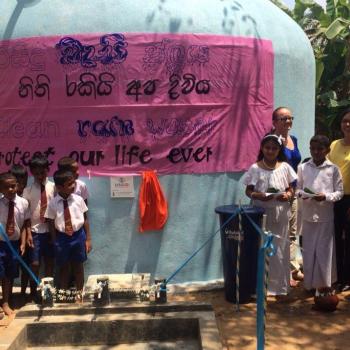 On World Water Day in March 2017, students and teachers from Keselpotha Maha Vidyalaya joined USAID representatives to inaugurate a rainwater harvesting system at their school, providing clean drinking water year-round. Photo credit: U.S. Embassy Sri Lanka