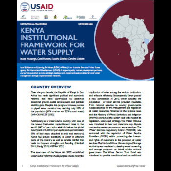 Kenya Institutional Framework For Water Supply