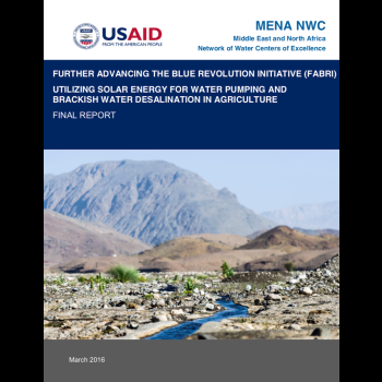 Utilizing Solar Energy for Water Pumping and Brackish Water Desalination in Agriculture - Final Report