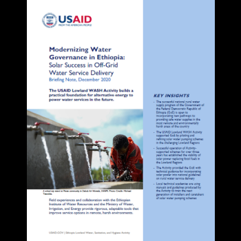 Modernizing Water Governance in Ethiopia: Solar Success in Off-Grid Water Service Delivery