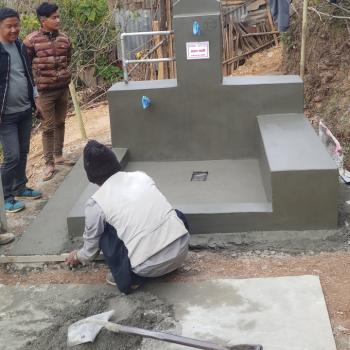 Local communities participate in construction of a USAID–supported public tap in Indrawati Rural Municipaltiy-7, Sindhupalchowk District. Photo credit: USAID/Nepal