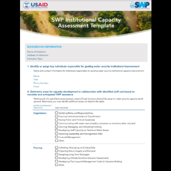 SWP Institutional Capacity Assessment Template
