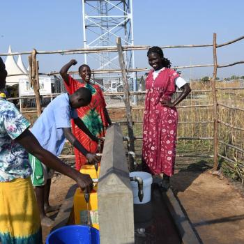 Solar-powered pumps deliver reliable water access in South Sudan. Photo credit: Victor Lugala, USAID/South Sudan 