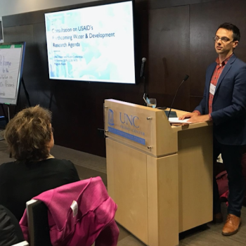 This year’s University of North Carolina (UNC) Water and Health Conference concluded with an open discussion on USAID’s water and development research agenda. Photo credit: Jesse Shapiro 