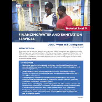 Financing Water and Sanitation Services