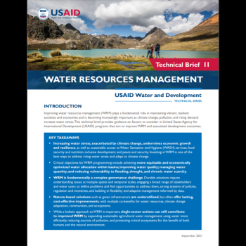 USAID Water and Development Series: Water Resources Management