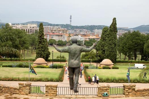 Statue of Nelson Mandela overlooking Pretoria