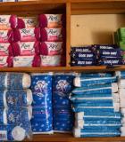 A stockpile of MHM supplies in a school in Lundazi, Zambia. Photo credit: USAID/WASHplus