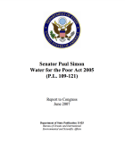 Senator Paul Simon Water for the Poor Act: 2007 Report to Congress