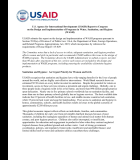 USAID Report to Congress on the Design and Implementation of Programs in Water, Sanitation, and Hygiene (WASH)