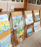 Young Armenians attend an exhibition of water-themed paintings to celebrate World Environment Day.   Photo credit: Urban Foundation