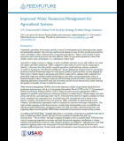 Improved Water Resources Management for Agricultural Systems