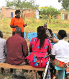 Catherine Nyaka, the chairperson of the Ivingoni Community, addresses her group members. Photo credit: Mercy Mgube/KIWASH