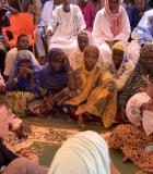 MCC CEO Sean Cairncross speaks to a group of women in the village of Margou, Niger. Photo credit: MCC