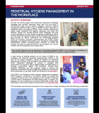 Menstrual Hygiene Management in the Workplace: Learning Brief
