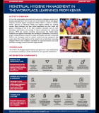 Menstrual Hygiene Management in the Workplace: Learnings from Kenya