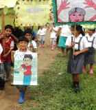 Marching for Handwashing in Pozo Rico, Huanuco, Peru. Photo credit: Management Sciences for Health – Perú