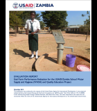 End-Term Performance Evaluation for the USAID/Zambia School Water Supply and Hygiene (WASH) and Quality Education Project